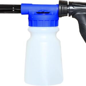 Car Wash Foam Gun, Foam Cannon for Hose, Professional Car Foam Sprayer with 6 Levels Foam Concentration, Spray Gun Cleaner, Connects to Any Garden Hose (Blue)