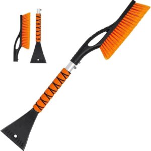 Snow Brush & Ice Scraper, 27'', Ice Scrapers for Car Windshield, Detachable Snow Removal Tool with Ergonomic Foam Grip for Cars, Suvs, Trucks