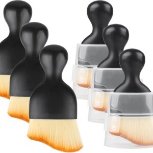 6 Pcs Car Brushes, Car Cleaning Brush Interior Car Dust Brush Tools, Soft Car Interior Cleaning Brush Detailing Brush, Curved Dusting Brush for Cleaning Crevice Air Outlet Automotive Accessories