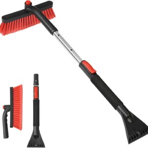 Snow Brush with Ice Scraper for Car Windshield Extendable 35 inch Vertical Car Snow Remover Windshield Snow Scrapers Removal Shovel for Car SUV Truck Windows