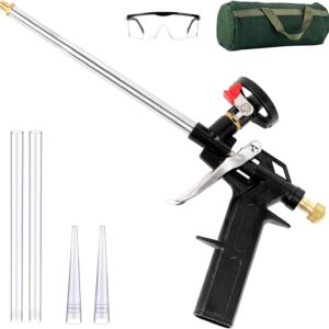 Foam Gun,Spray Foam Gun Expanding Foam Gun no Cleaner, Insulating Foam Sealant Sprayer, PU Spray Foam Gun Grade Expanding Spray Application Applicator (one piece)
