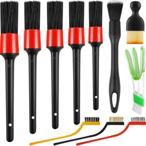 13PCS Car Detailing Brush Set, Boars Hair Car Detailing Brush Kit, Ultra No Soft Scratch Detailing Brush, Car Cleaning Brushes for Interior or Exterior - Professional Dusting Cleaning Supplies